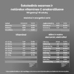 Šokoladinio sezamo lentelė