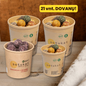 2×54 vnt. + Burokėliai 28 vnt. / 1 indelis 21 vnt. dovanų