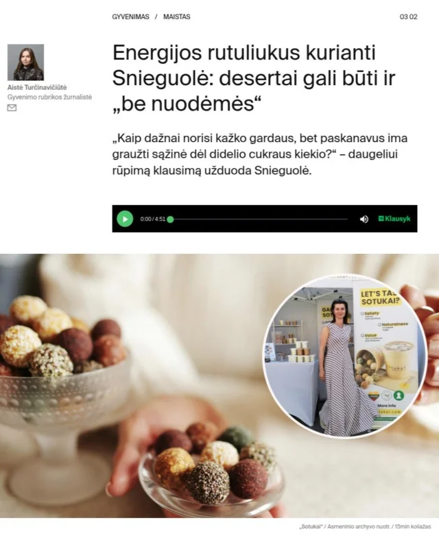 "Ar sutiktumėte pasidalinti savo istorija?" - sulaukiau klausimo iš mielos naujienų portalo 15min žurnalistės Aistės Turčinavičiūtės prieš keletą savaičių. Nedrąsiai, bet sutikau 🙂 
O štai taip atrodo rezultatas 🙂
Mėgstantiems labiau klausyti negu skaityti yra ir įgarsinta versija 🙂

https://www.15min.lt/gyvenimas/naujiena/maistas/sotuku-magija-atradusi-kelmiske-snieguole-dabar-jau-negrauzia-sazine-kad-privalgiau-cukraus-1632-2400862

 
#kūryba #drąsa #sveikatingumas 
#15min